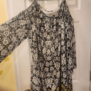 Floral Blue, White and Yellow Women's Dress